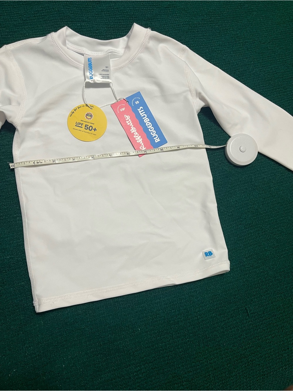 White Long-Sleeve Kids Rash Guard - UPF 50+